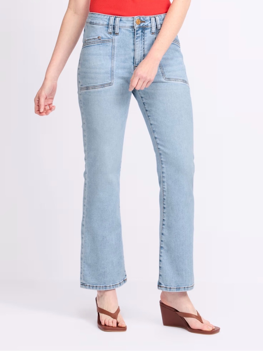 Kut From The Kloth Kelsey High Rise Ankle Flare-Frt Jean Blue 0P NWT